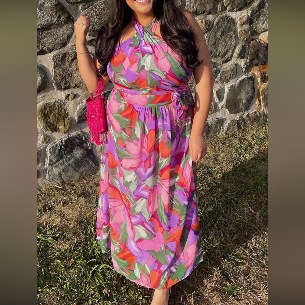 Floral Halter Maxi Dress